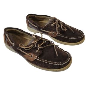 Spery Top Sider Womens Boat Shoes Sz 8M Brown Leather Lace-Up Comfort Casual
